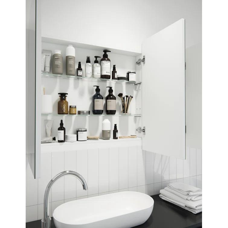 Glass Warehouse Three Door MDF Square Shape Medicine Cabinet