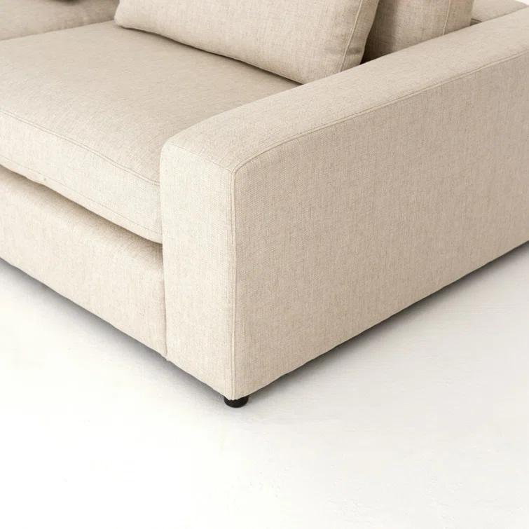 Cresswell Corner Sectional Sofa - Off White / 4-Piece / Right-Facing with Ottoman