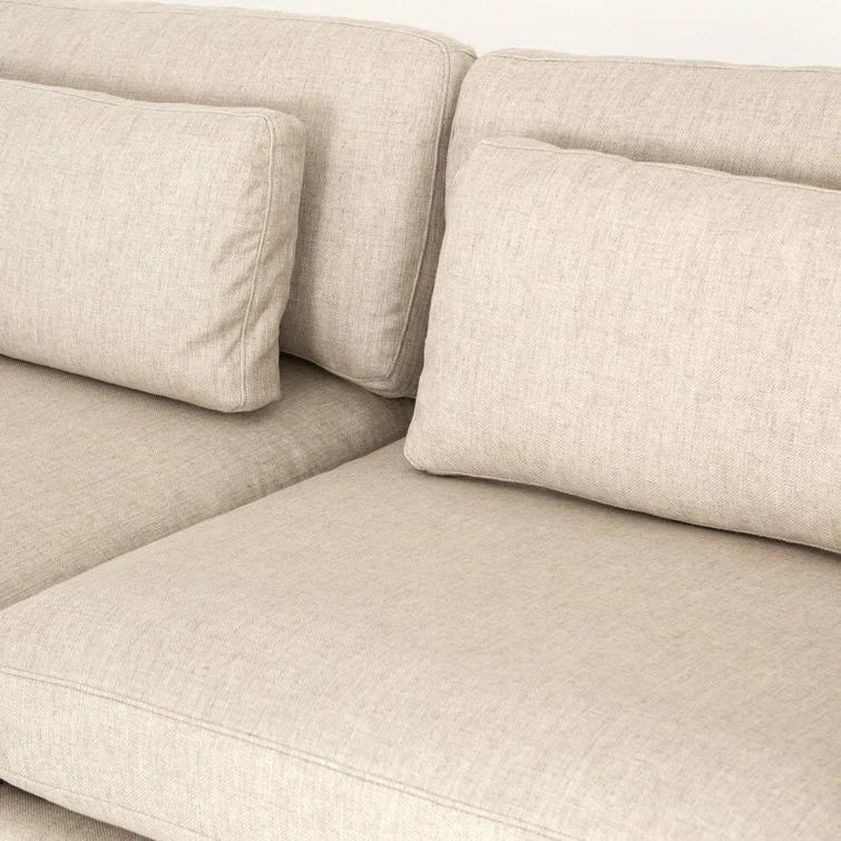 Cresswell Corner Sectional Sofa - Off White / 4-Piece / Right-Facing with Ottoman