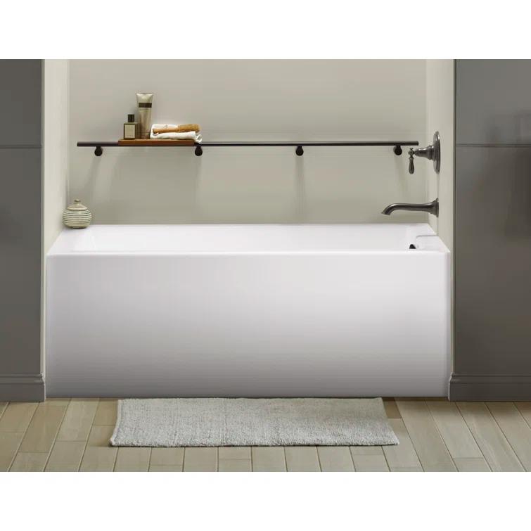 Underscore 60" x 32" Rectangular Alcove Soaking Bathtub with Integral Apron