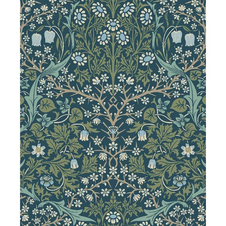 NextWall Victorian Garden Peel and Stick Wallpaper: Removable Vinyl, Vintage Floral, Botanical Matte Finish, 31.35 Sq Ft Coverage