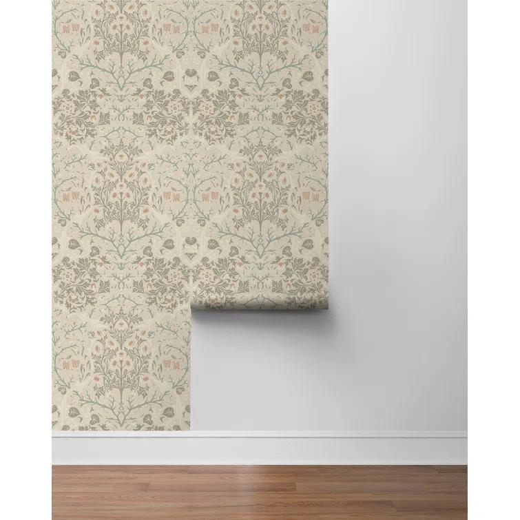 NextWall Lunar Rock & Clay Victorian Garden Peel and Stick Wallpaper