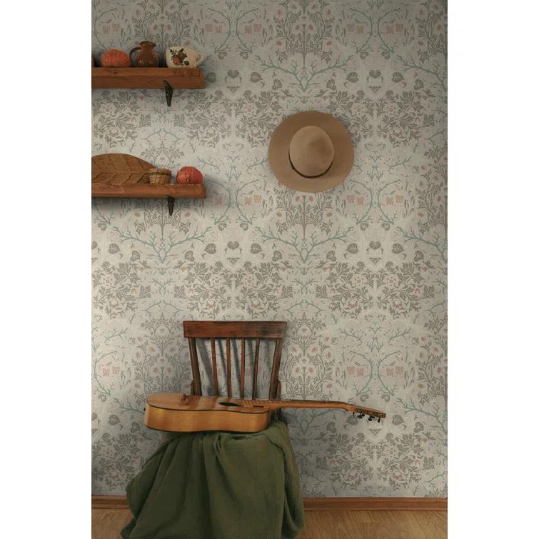 NextWall Lunar Rock & Clay Victorian Garden Peel and Stick Wallpaper