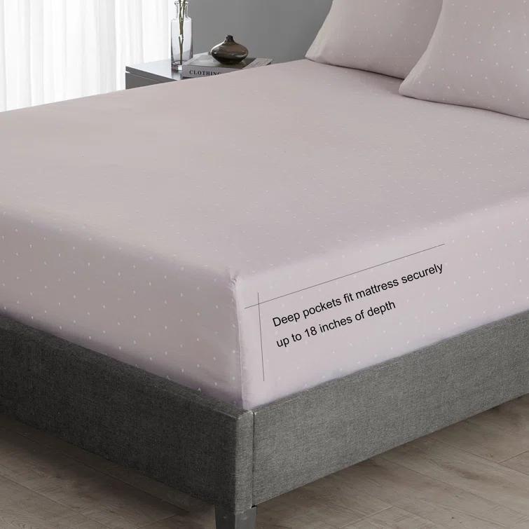 Vera Wang Printed T800 CVC Cotton Sateen Sheet Set