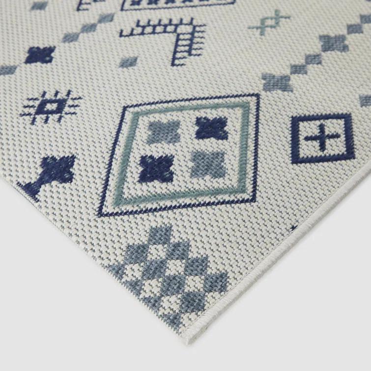 Ignacy Blue Moroccan Patio Indoor/Outdoor Area Rug