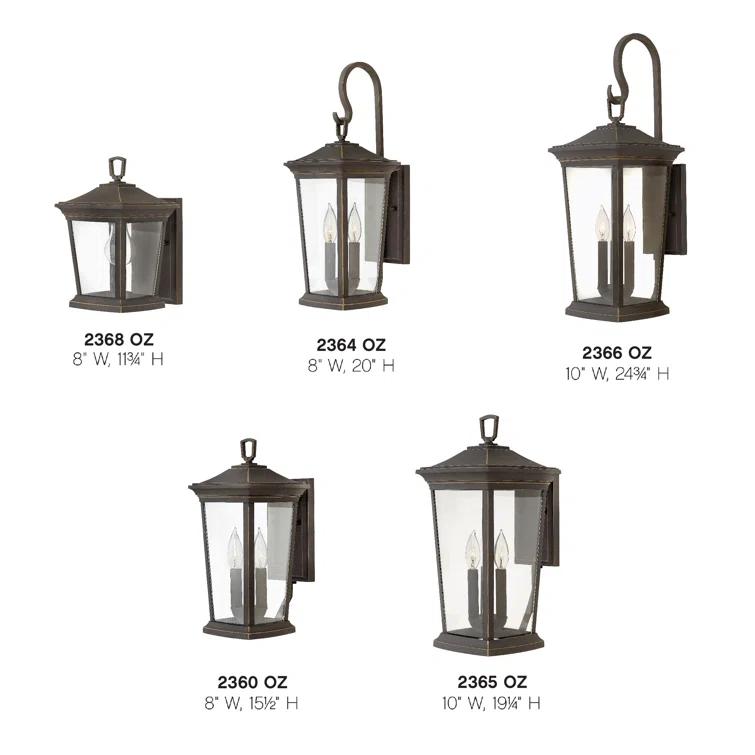 Bromley 3-Light Aluminum Outdoor Wall Mount Lantern