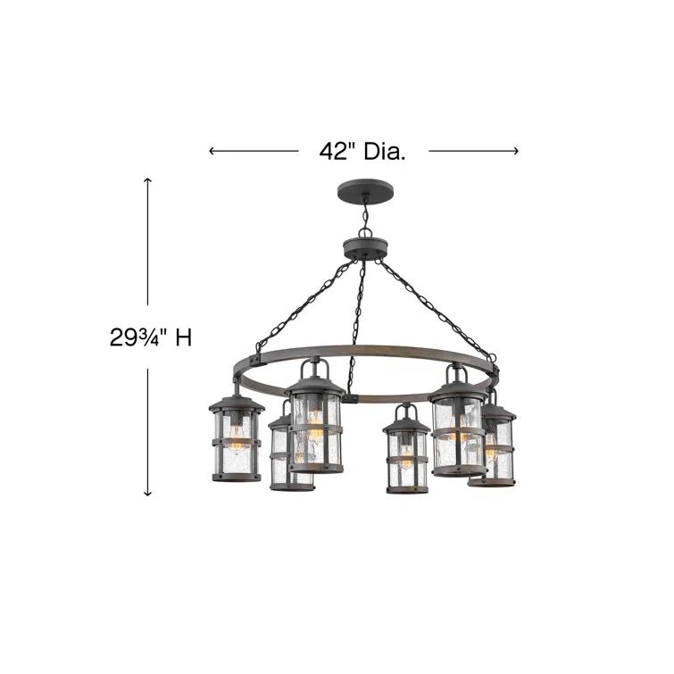 Hinkley Lakehouse Black 6 -Bulb 32" H Outdoor Chandelier