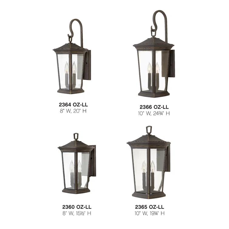 Bromley 3-Light Aluminum Outdoor Wall Mount Lantern