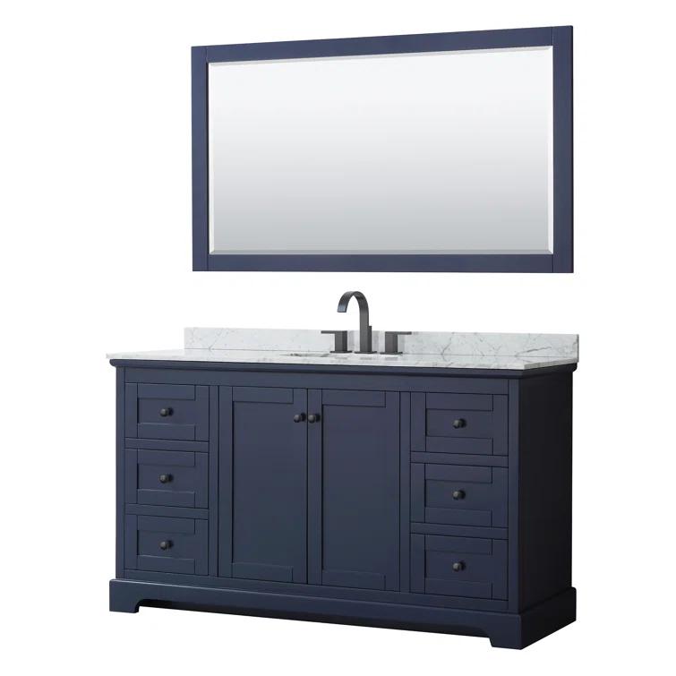 Wyndham Collection Avery 60" Single Bathroom Vanity Set with Mirror & Reviews | Wayfair