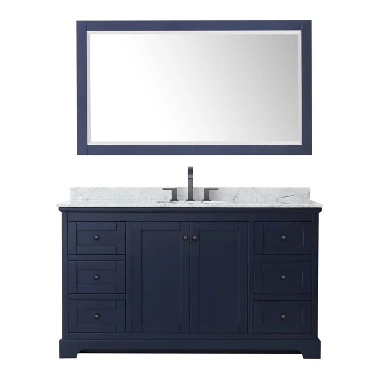 Wyndham Collection Avery 60" Single Bathroom Vanity Set with Mirror & Reviews | Wayfair