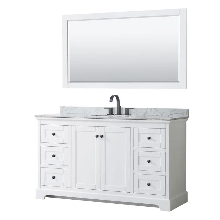 Wyndham Collection Avery 60" Single Bathroom Vanity Set with Mirror & Reviews | Wayfair