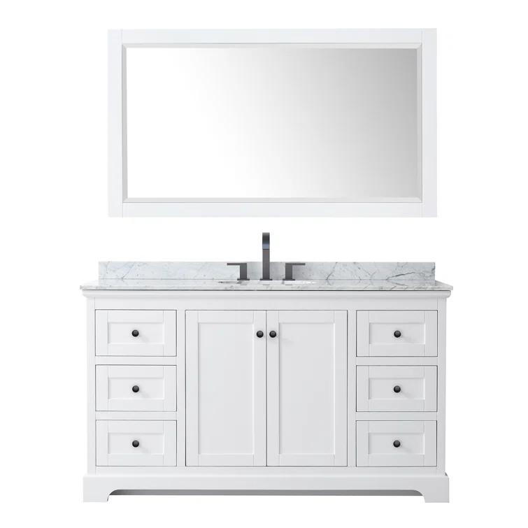 Wyndham Collection Avery 60" Single Bathroom Vanity Set with Mirror & Reviews | Wayfair