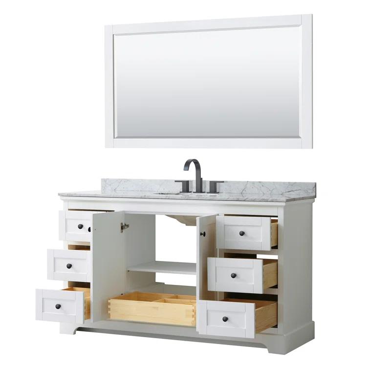 Wyndham Collection Avery 60" Single Bathroom Vanity Set with Mirror & Reviews | Wayfair