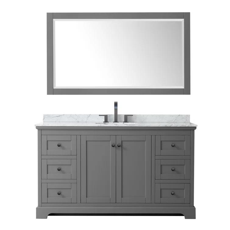 Wyndham Collection Avery 60" Single Bathroom Vanity Set with Mirror & Reviews | Wayfair