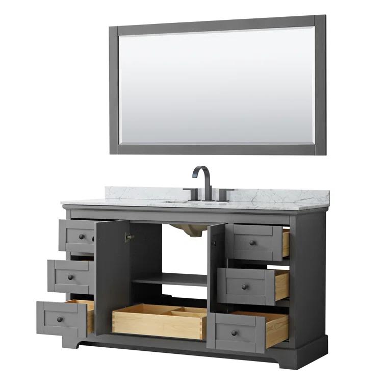 Wyndham Collection Avery 60" Single Bathroom Vanity Set with Mirror & Reviews | Wayfair