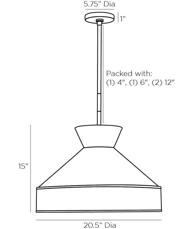Malena Pendant Light by Arteriors - White / 20.5" Dia