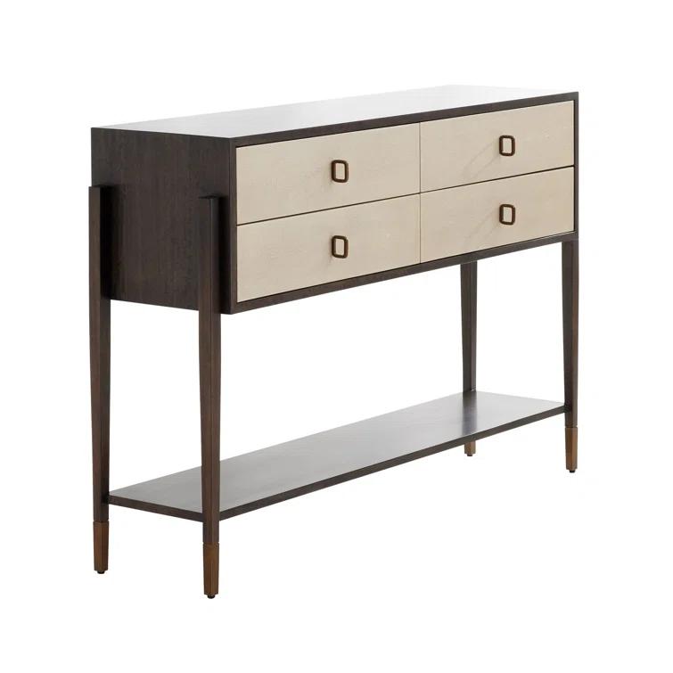 Nora Brindle Solid Wood Console Table with Storage