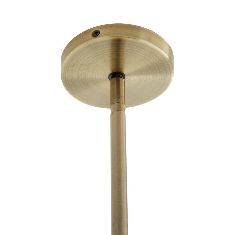 Contemporary Brass and Glass Drum Pendant Light - Indoor/Outdoor