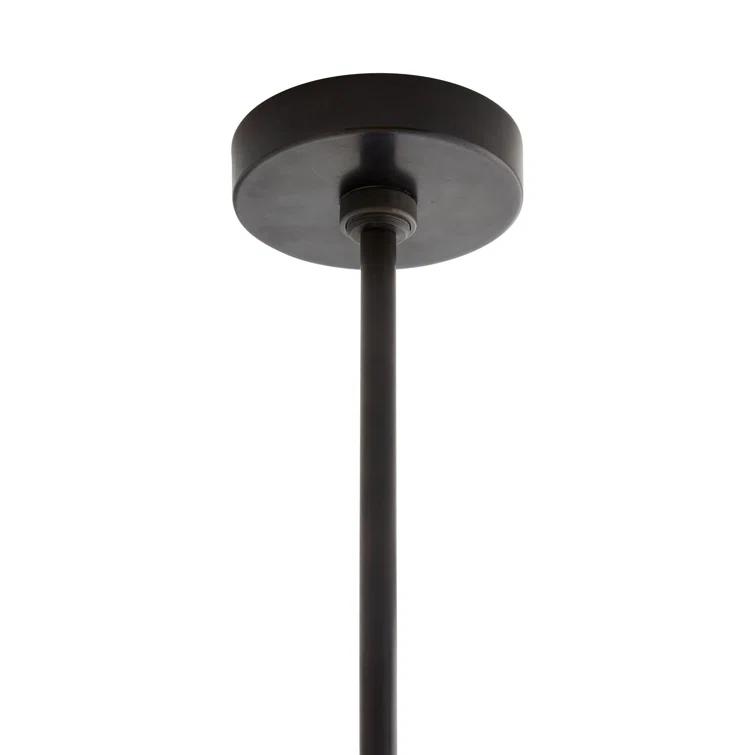 Contemporary Bronze Bowl Pendant with Wood Finial - Indoor/Outdoor