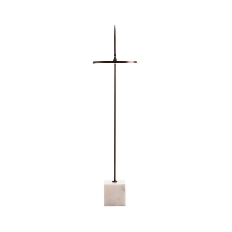 Bronze Adjustable Arc LED Floor Lamp with Marble Base