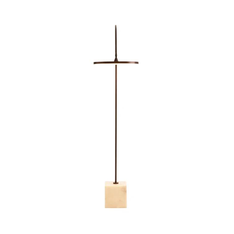 Bronze Adjustable Arc LED Floor Lamp with Marble Base