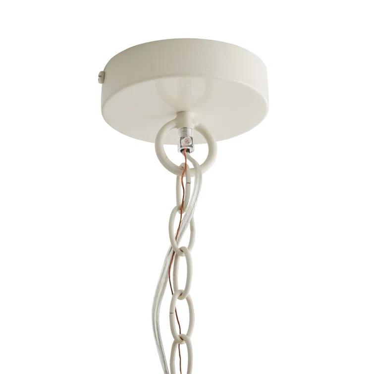 Nina 27.5" White Beaded Empire Silhouette Plug-in Chandelier