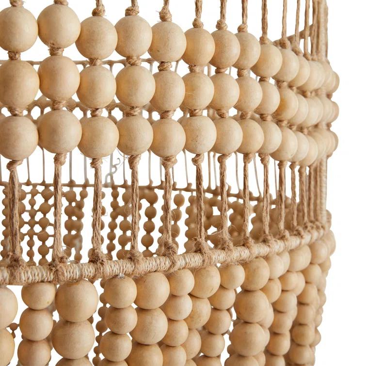 Nina 27.5" White Beaded Empire Silhouette Plug-in Chandelier