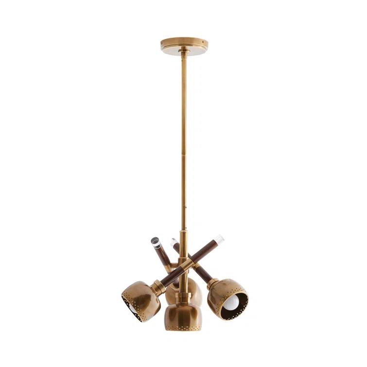 Pavo Vintage Brass and Clear Glass 16.5" Pendant Light