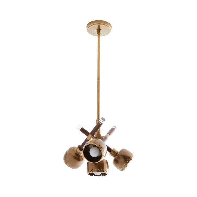 Pavo Vintage Brass and Clear Glass 16.5" Pendant Light