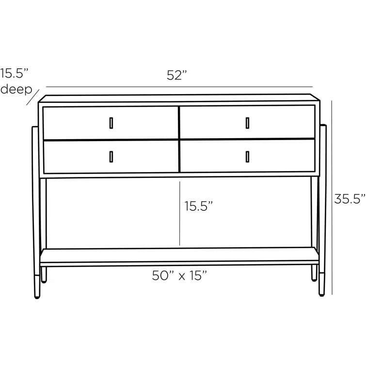 Nora Brindle Solid Wood Console Table with Storage