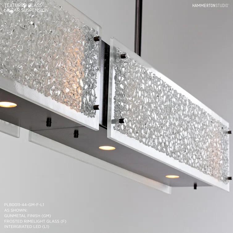 Textured Glass Dining Linear Suspension