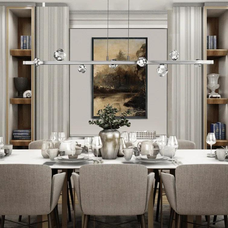 Stella Steel & Crystal Kitchen Linear Suspension