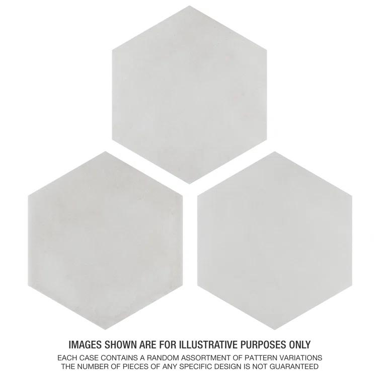 Matter Hex 7.88" x 9" Porcelain Stone Look Floor and Wall Tile