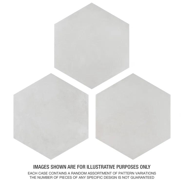Matter Hex 7.88" x 9" Porcelain Stone Look Floor and Wall Tile