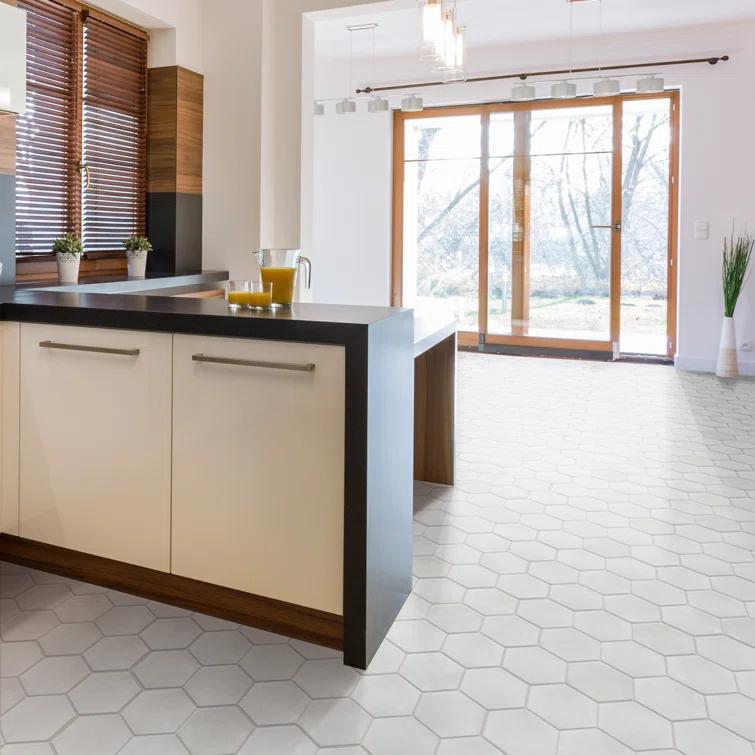 Matter Hex 7.88" x 9" Porcelain Stone Look Floor and Wall Tile
