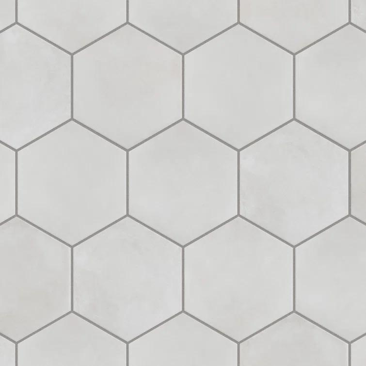Matter Hex 7.88" x 9" Porcelain Stone Look Floor and Wall Tile