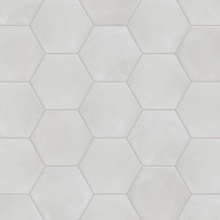 Matter Hex 7.88" x 9" Porcelain Stone Look Floor and Wall Tile