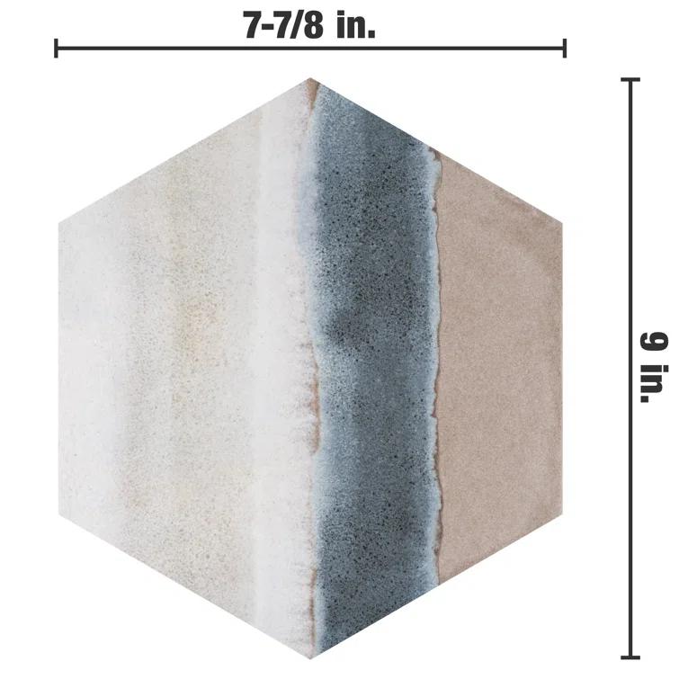 Matter Hex Canvas 8' x 9' Stone Look Wall & Floor Tile