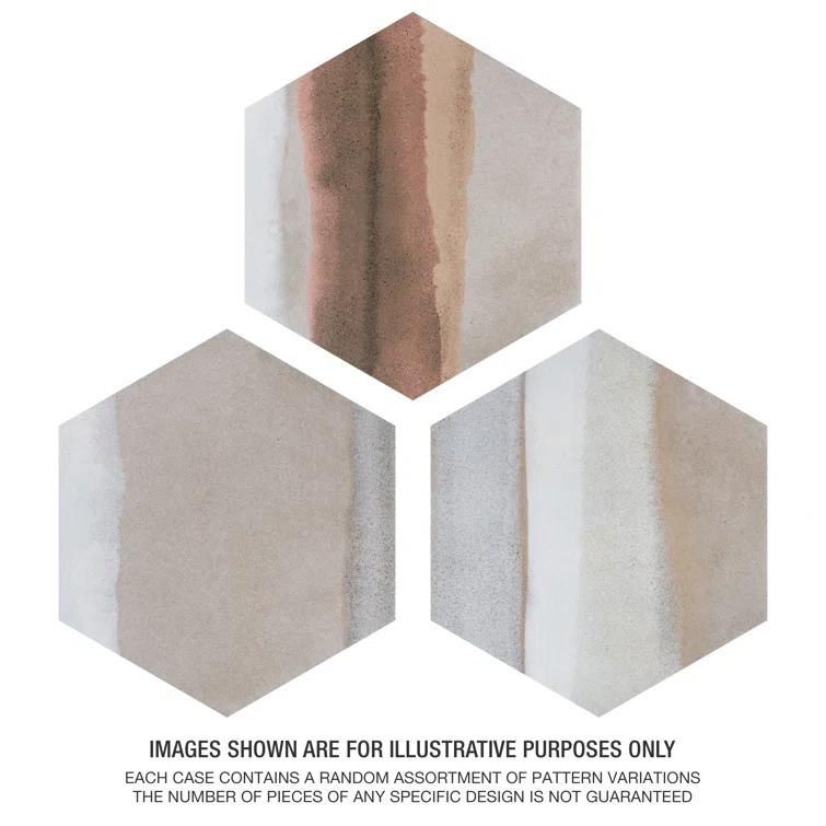 Matter Hex Canvas 8' x 9' Stone Look Wall & Floor Tile