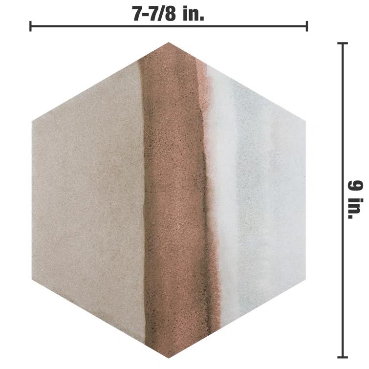 Matter Hex Canvas 8' x 9' Stone Look Wall & Floor Tile