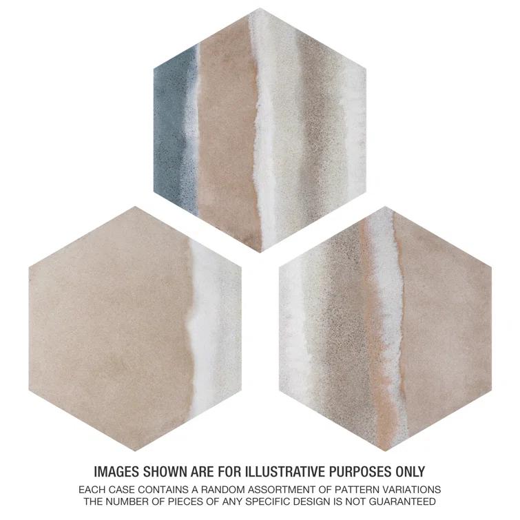 Matter Hex Canvas 8' x 9' Stone Look Wall & Floor Tile