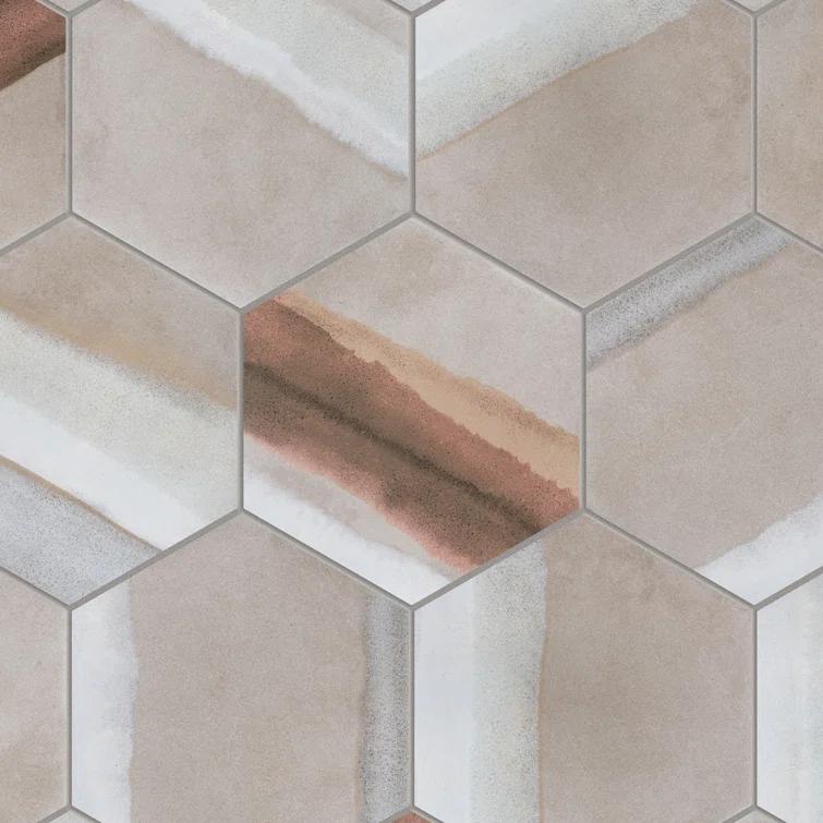 Matter Hex Canvas 8' x 9' Stone Look Wall & Floor Tile
