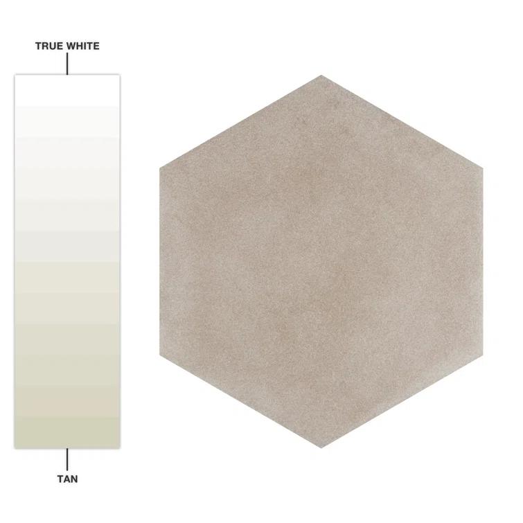 Matter Hex 7.88" x 9" Porcelain Stone Look Floor and Wall Tile