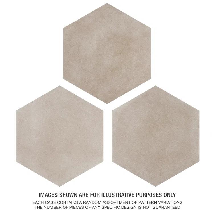 Matter Hex 7.88" x 9" Porcelain Stone Look Floor and Wall Tile