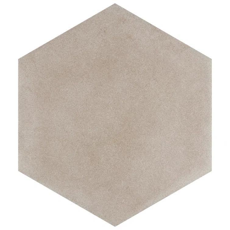 Matter Hex 7.88" x 9" Porcelain Stone Look Floor and Wall Tile