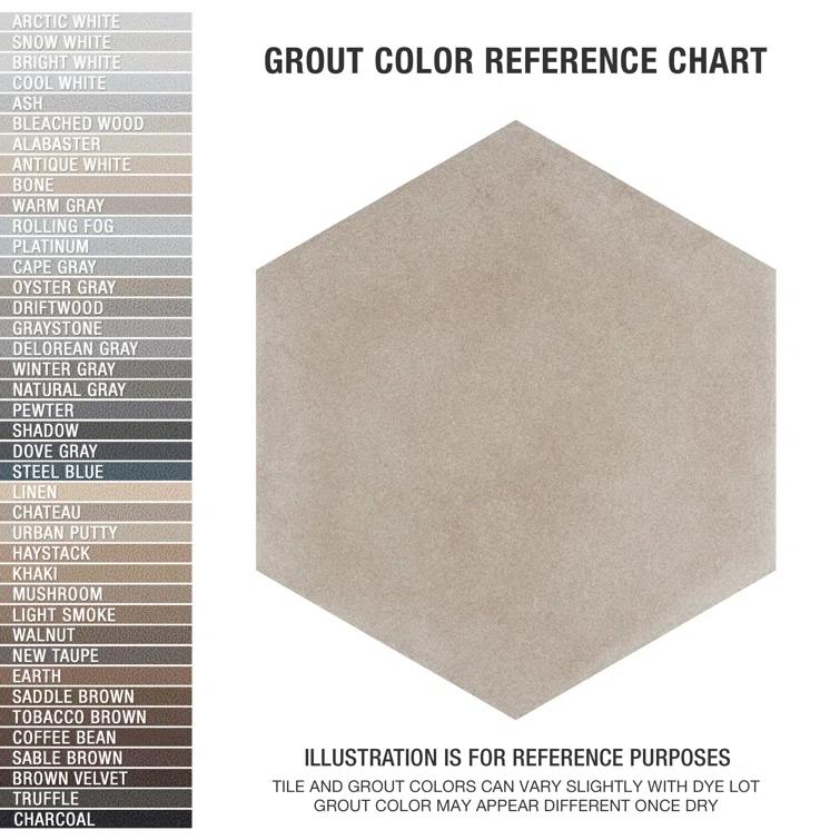 Matter Hex 7.88" x 9" Porcelain Stone Look Floor and Wall Tile