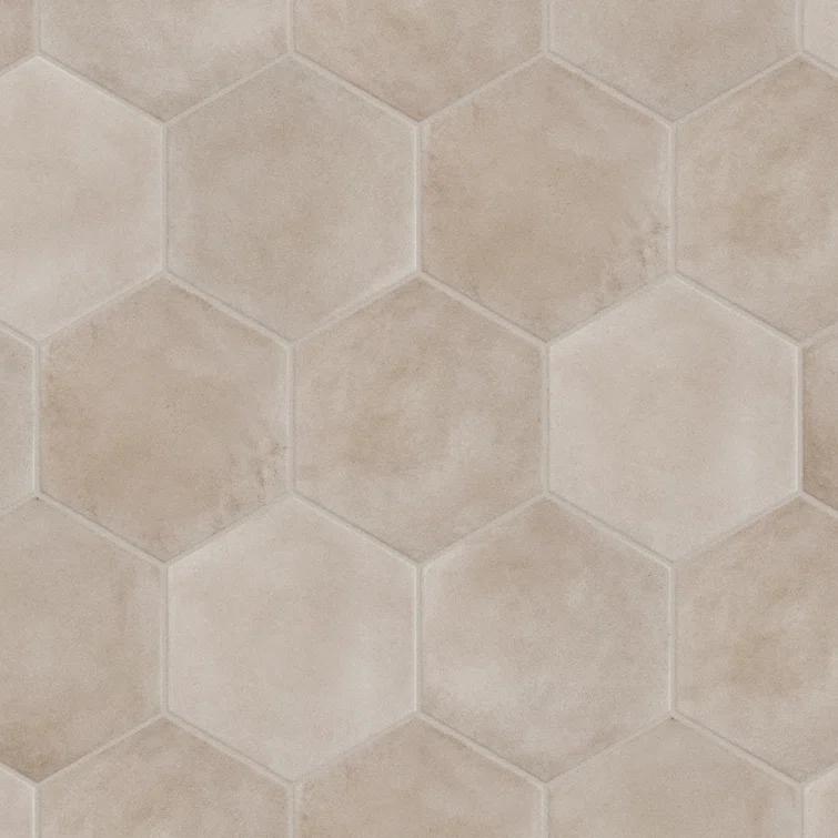 Matter Hex 7.88" x 9" Porcelain Stone Look Floor and Wall Tile