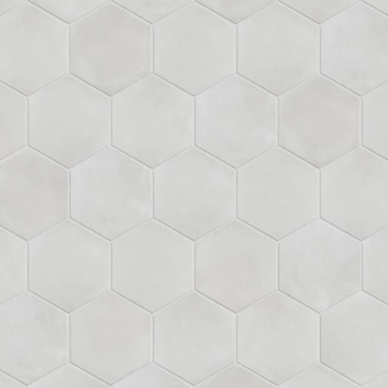 Matter Hex 7.88" x 9" Porcelain Stone Look Floor and Wall Tile