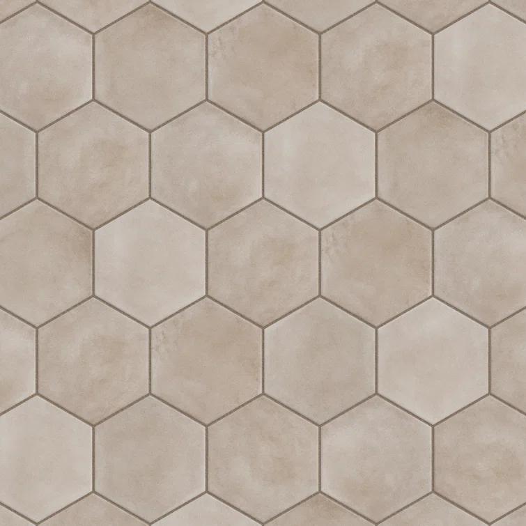 Matter Hex 7.88" x 9" Porcelain Stone Look Floor and Wall Tile