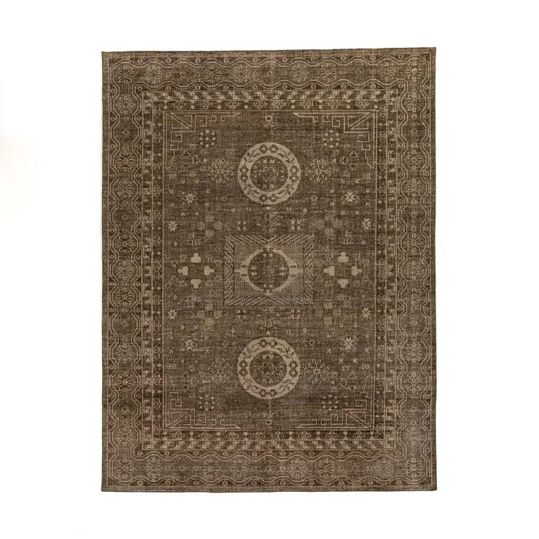 Elysian Cream Hand-Knotted Wool Rectangular Rug 10' x 14'